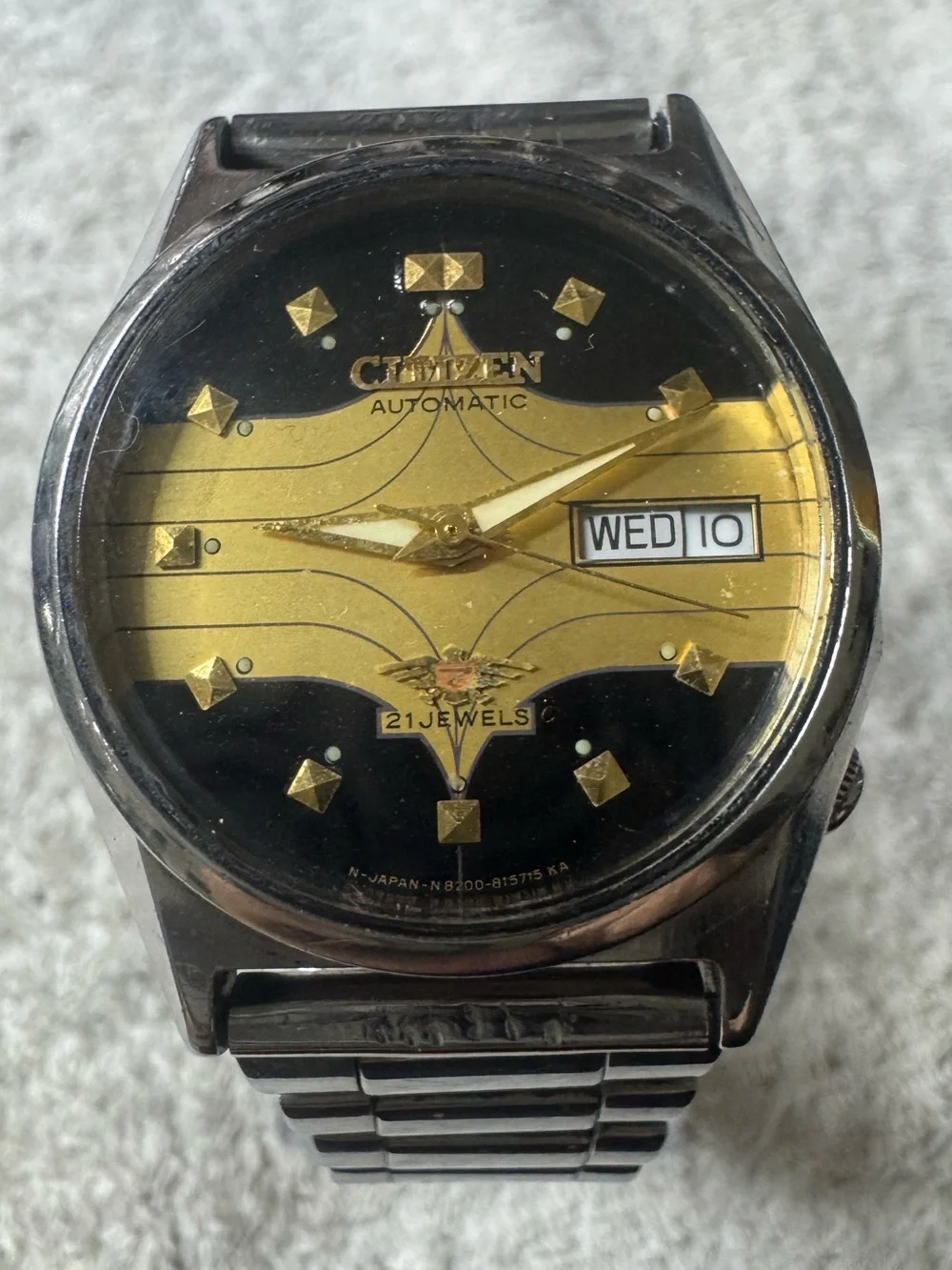 Citizen Two-Tone Black and Gold Automatic Wristwatch
